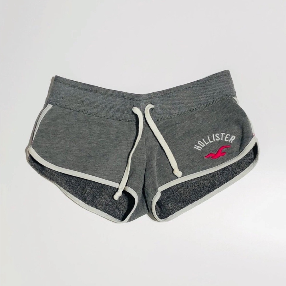 Hollister Vintage Gray Logo Booty Micro Drawstring Sweat Y2K Shorts Women’s